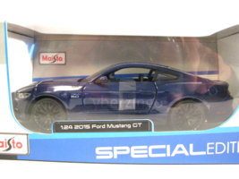 2015 Ford Mustang GT 5.0 Blue Maisto 1:24 Diecast Model Car NEW IN BOX - $19.98