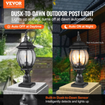 2 PCs Dusk to Dawn Outdoor Lamp Post Light Fixture 20.87in Pole Pier Mount - £85.13 GBP