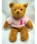Avon BEAN BAG TEDDY BEAR W/ PINK BREAST CANCER SHIRT 7&quot; STUFFED ANIMAL Toy - $20.83 CAD