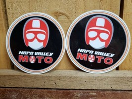 Napa Valley Motorsports - NAPA VALLEY MOTO 3&quot; Round Hard Hat Helmet Stickers 2 - £14.55 GBP