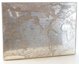 Large Emil Brenk Sterling World Map Cigar box - $2,450.25