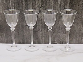 Set of 4 Frederick Carder Steuben 6401 Crystal Glass Cordial Glasses 6.75&quot; - £138.31 GBP