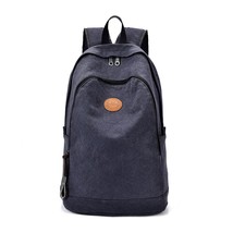 Large Capacity Casual Men's Canvas Backpack Solid Color Wild Student Bag Fashion - £43.48 GBP