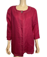 David Dart collection Dark Pink Embroidered 3/4 Sleeve Blouse Size L - $23.74