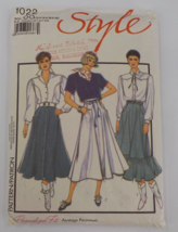 STYLE PATTERN #1022 SZ 12-18 WOMENS FLARED SKIRTS WITH SLIT POCKETS UNCU... - $7.99