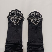 Sexy Women's Nylon Spandex Blend Fingerless Stretch Black Gloves - One Size image 13