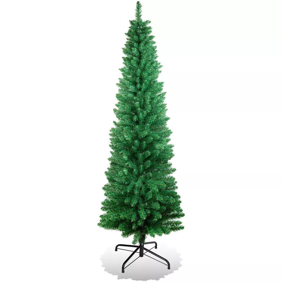 Slim Christmas Tree Green Pencil Pine Artificial Xmas Party 5FT (Tree On... - $67.98