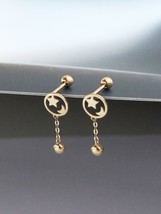10ct Solid Gold Celestial Chain Drop Stud Earrings - small, drop, gift, 9k, 10k - £93.55 GBP