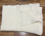 Vintage Baby Morgan White Satin Trim Baby Blanket 100% Acrylic USA Made ... - $90.24