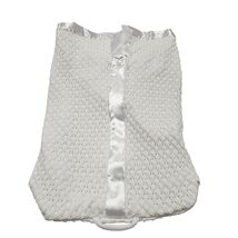 Baby Sleep Sack Swaddle White Crochet Knit Satin Trim 0-6 Christening Fl... - $540.47 MXN