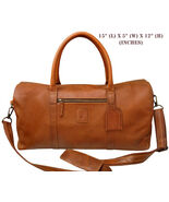 Leather Cow Hide Carry-On Duffle Duffel Weekend Luggage Travel Bag 1830T... - €118,13 EUR