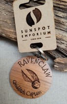 Harry Potter Wizarding Ravenclaw Wood Keychain Key Fob Quidditch Captain   - £9.85 GBP