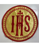 Vintage IHS Cross Yellow 6.5 in Emblems Liturgical for Vestment - £17.89 GBP
