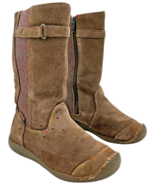 Keen Kids size 13 Punky Brown Leather Suede Zip-up 9 inch Tall Boots 1011781 - $34.20