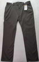 prAna Westover Pants Men&#39;s Size 40 Gray Organic Cotton Slim Fit Tapered Leg Logo - £28.92 GBP