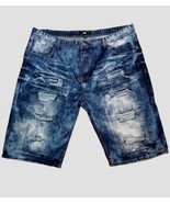 Distressed Men&#39;s Denim Short 44W   M-XChange Cotton Blend - $15.84