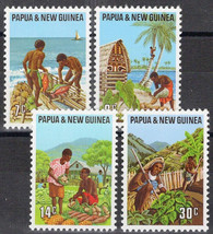 ZAYIX - Papua New Guinea 332-335 MNH Industries Fish Coconuts Farming  072922S36 - £1.44 GBP