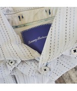 Tommy Bahama Dress Shirt Men M 15.5 Neck L/S White &amp; Blue 100% Cotton - £12.16 GBP