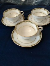 Vintage Noritake Warrington Coffee Tea Cup &amp; Saucer #6972 Set of 3 22k Gold Rim - £21.90 GBP