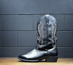 Canyon Trails Black Faux Leather Western Boots Men’s 12 M - £39.28 GBP