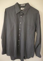 Sears Roebuck Grey Cotton Blend Long Sleeve Oxford Dress Shirt 17.5 x 34/35 - £15.56 GBP