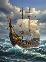 Art Giclee Printed Oil Painting Sea Sailing Sailor Warship Sea View canvas #007 - £6.64 GBP+