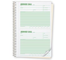 ABC Service Call Log Book, Carbon Duplicate, 5 5/8 x 8 1/2" - Package of 3 - $26.13