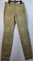 NYDJ Pants Women Size 0 Yellow Animal Print Cotton Pockets Flat Front Belt Loops - £19.53 GBP