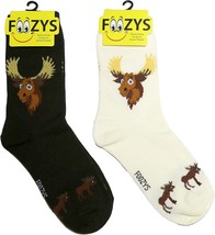 Vermont Moose Socks Crew Novelty Dress Casual SOX  Foozys 2 Pair 9-11 Si... - £9.27 GBP