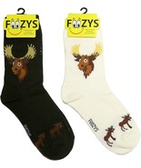 Vermont Moose Socks Crew Novelty Dress Casual SOX  Foozys 2 Pair 9-11 Si... - £9.46 GBP