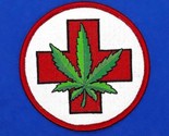 Medical Marijuana Round Iron On Sew On Embroidered Patch 3&quot;X 3&quot; - $5.49