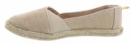 Sugar Womens Evermore Comfortable Slip on Espadrille, Natual Metallic, S... - $29.70