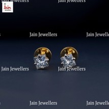 0.75 - 0.85 Ct G-H/VS1 Natural Solitaire Diamonds Women Stud Earrings, 18Kt Gold - £1,901.73 GBP