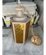 Vintage Porch light Amber 6 Sided Metal - $122.24 CAD