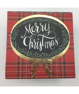 Ashland Christmas Decor Red Plaid Hinged Gift Box Holly Leaves Berries H... - £23.59 GBP