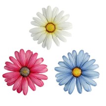 Daisy Flower Wall Plaques Set of 3 Spring Bloom Metal 14" Round Indoor Outdoor
