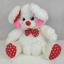 Vintage TB Trading Co Nylon Mouse 13&quot;Plush White Red Pink Pluffy I Love ... - £13.14 GBP