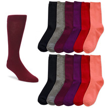 12 Pair Knocker Crew Socks Assorted Solid Color Women Casual Wear Work S... - £29.67 GBP