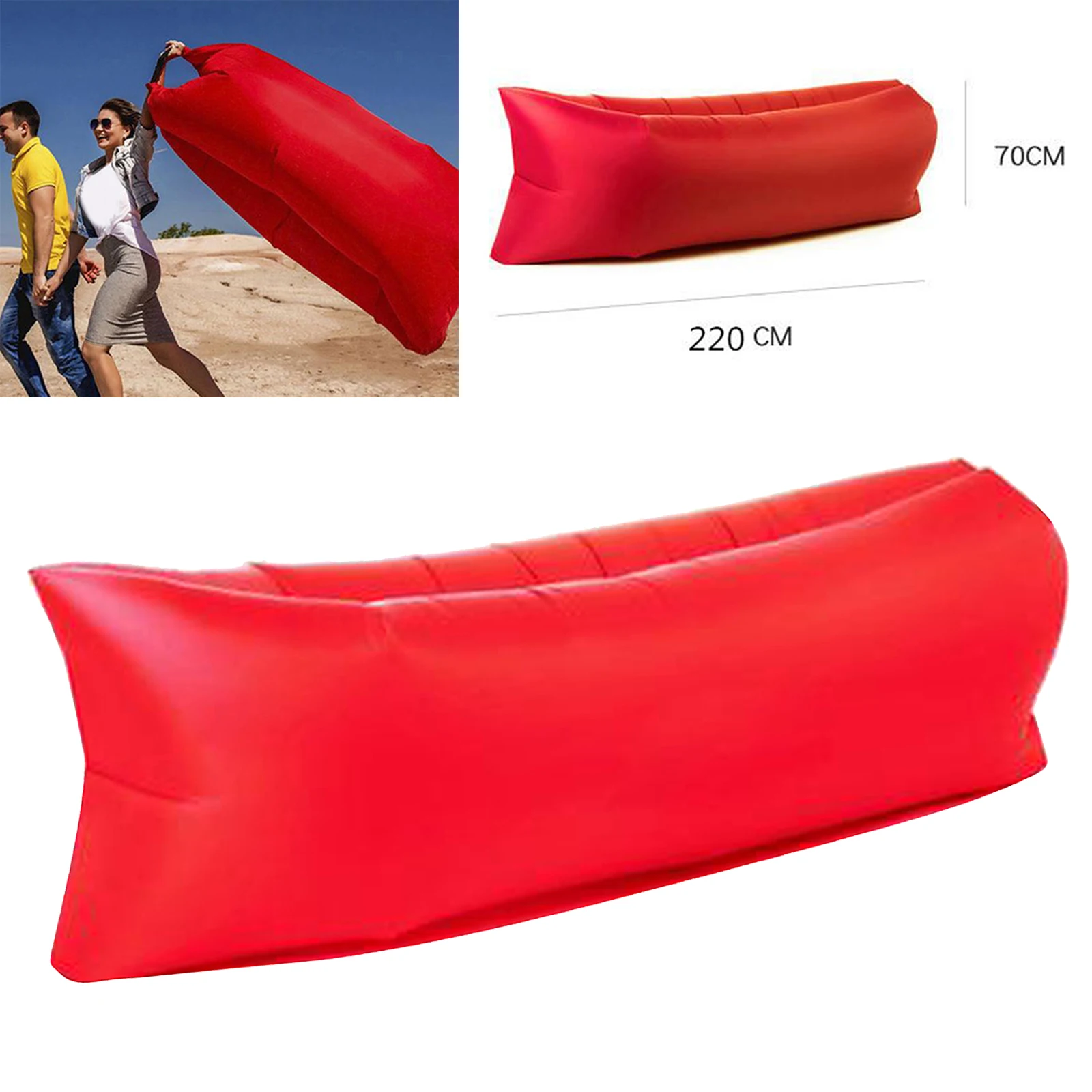 Sporting Inflatable Air Bed Sofa Lounger Couch Chair Bag Hangout Sleeping Bag In - £23.62 GBP