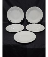 Vintage HUTSCHENREUTHER 10.25&quot; Dinner Plates 1814 BARONESS WHITE - Set Of 5 - $164.47 CAD