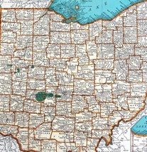 Ohio North America Map 1935 United States 14 x 11&quot; Midwest LGAD99 - £39.30 GBP