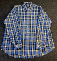 Faconnable by Albert Goldberg Blue Plaid Button Down Shirt Men&#39;s Size Me... - $19.74