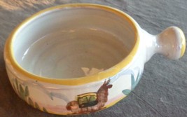 Vintage Hand Crafted Terracotta Pottery Handled Soup Cup - Peru - GORGEOUS PIECE - £13.44 GBP