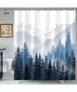 Mountain Shower Curtain  Blue Forest (72 X 72) - £21.78 GBP
