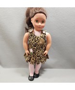 Leopard Animal Print Dress and Faux Black Leather Flats Shoes Fits 18&quot; D... - $13.88 CAD