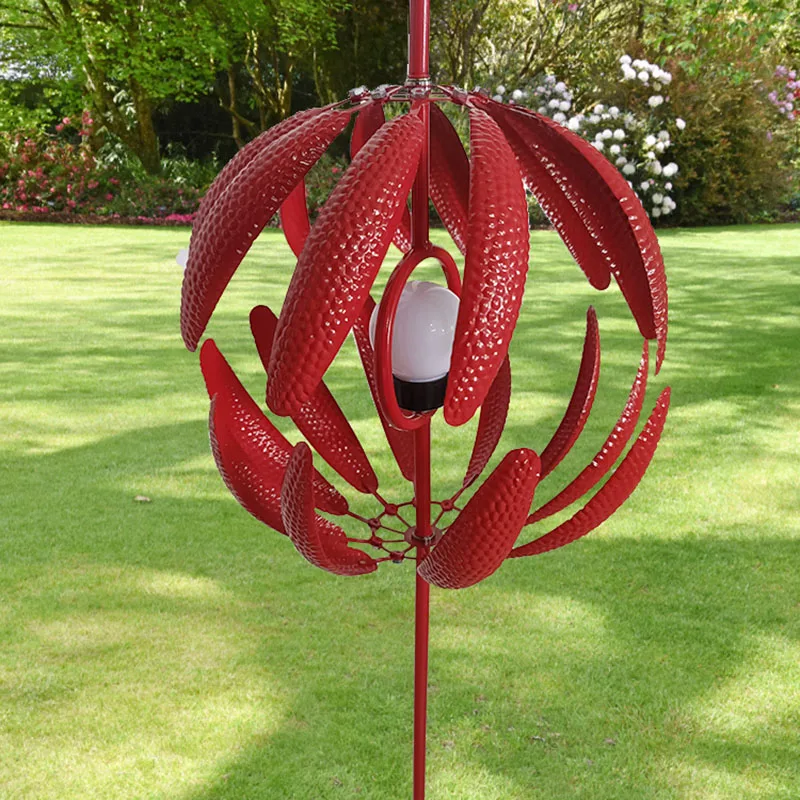 Solar  Wind Spinner with LED Light, 360 Degrees Windmill for Home Outdoor Patio  - £110.55 GBP
