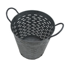 Scratch &amp; Dent Galvanized Metal Olive Bucket with Built-In Handles - £32.76 GBP