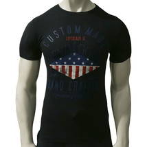 NWT URBAN AMERICAN FASHION MENS BLACK CREW NECK SHORT SLEEVE T-SHIRT SIZ... - £10.06 GBP