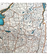 New York North America Map 1935 United States 14 x 11&quot; Long Island LGAD99 - €43,57 EUR