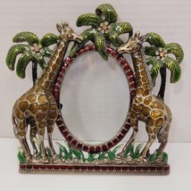 Wall Picture Frame Giraffe Pair &amp; Coconut Palms Enamel Rhinestone Hanging Frame - £8.24 GBP